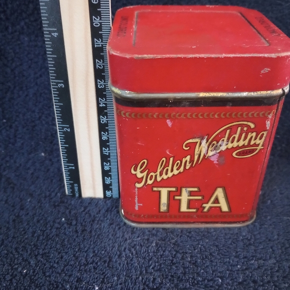 Vintage Golden Wedding Tea Tin 1/4LB - Picture 9 of 9